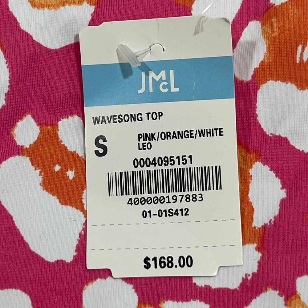 J Mclaughlin Womens Wavesong Top Small NWT $168 Catalina Cloth Pink White Leo - Picture 5 of 7